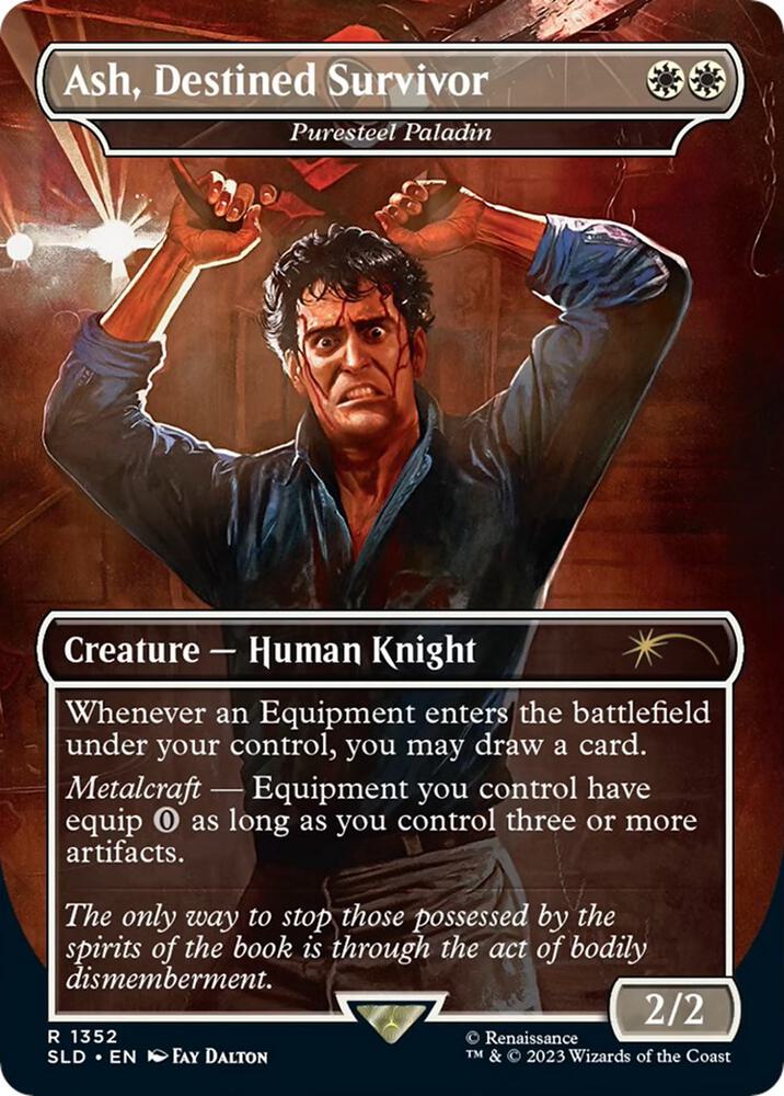 Ash, Destined Survivor - Puresteel Paladin (1352) [Secret Lair Drop] [Borderless]