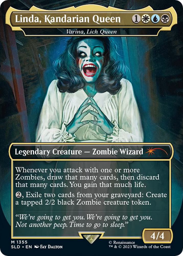 Linda, Kandarian Queen - Varina, Lich Queen (1355) [Secret Lair Drop] [Borderless]
