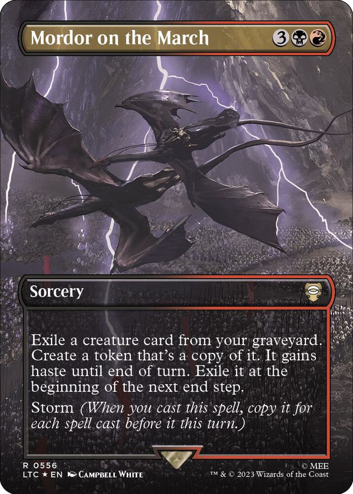 Mordor on the March (Borderless) (Surge Foil) (556) [Tales of Middle-earth Commander] [Borderless]