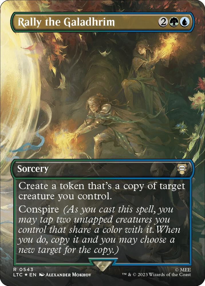 Rally the Galadhrim (Borderless) (Surge Foil) (543) [Tales of Middle-earth Commander] [Borderless]
