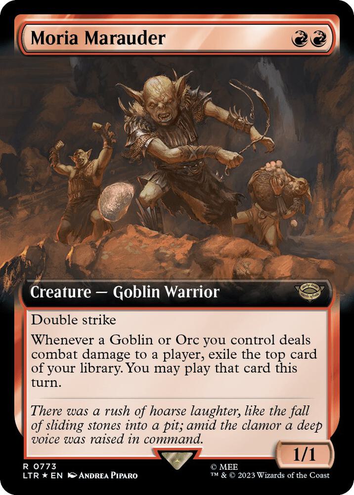 Moria Marauder (Extended Art) (Surge Foil) (773) [The Lord of the Rings: Tales of Middle-earth] [Extended Art]