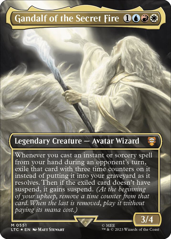 Gandalf of the Secret Fire (Borderless) (Surge Foil) (551) [Tales of Middle-earth Commander] [Borderless]