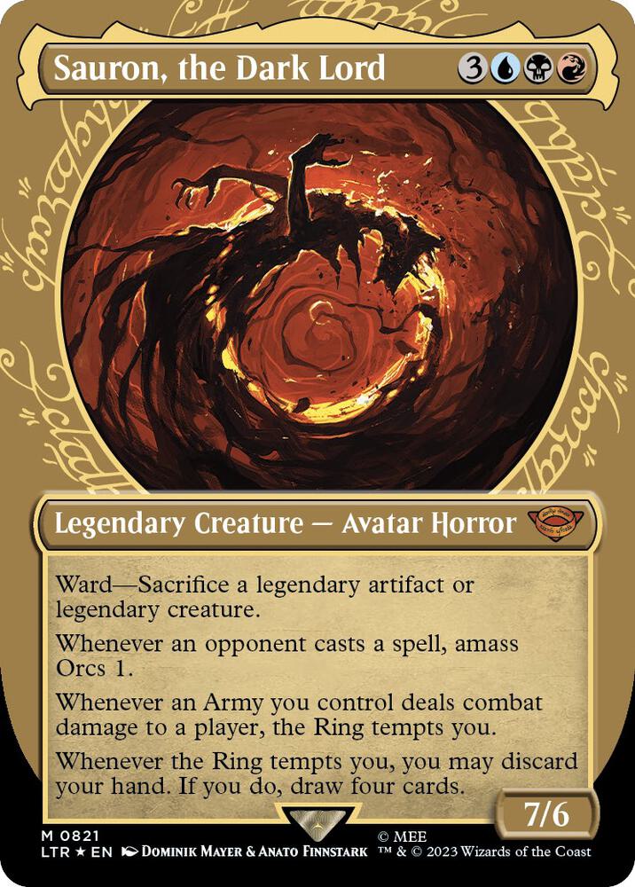 Sauron, the Dark Lord (Showcase) (Surge Foil) (821) [The Lord of the Rings: Tales of Middle-earth] [Showcase, Borderless]