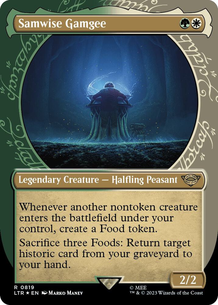 Samwise Gamgee (Showcase) (Surge Foil) (819) [The Lord of the Rings: Tales of Middle-earth] [Showcase, Borderless]