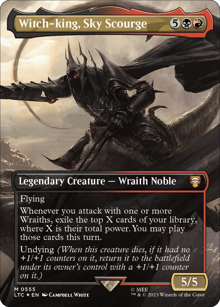 Witch-king, Sky Scourge (Borderless) (Surge Foil) (555) [Tales of Middle-earth Commander] [Borderless]