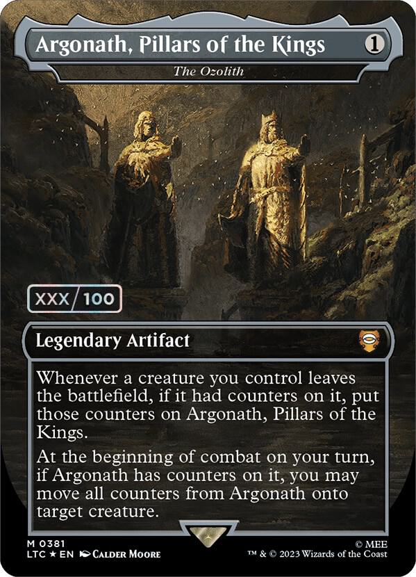Argonath, Pillars of the Kings - The Ozolith (Borderless) (Serial Numbered) (381) [Tales of Middle-earth Commander] [Borderless]