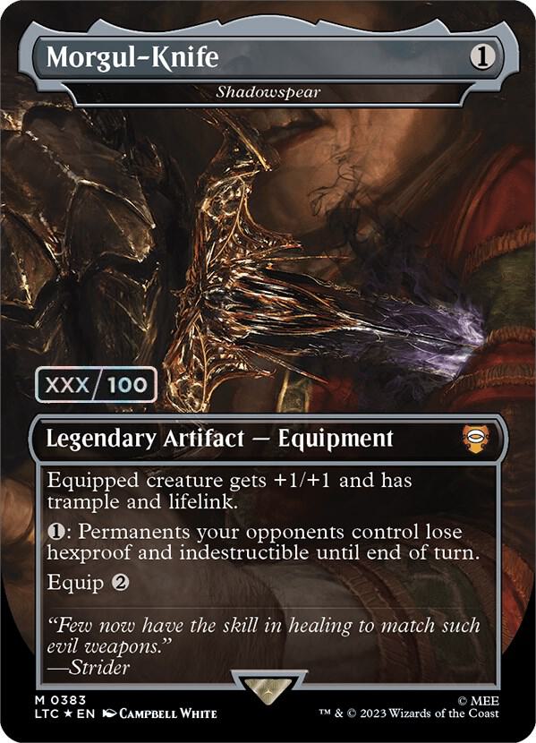 Morgul-Knife - Shadowspear (Borderless) (Serial Numbered) (383) [Tales of Middle-earth Commander] [Borderless]