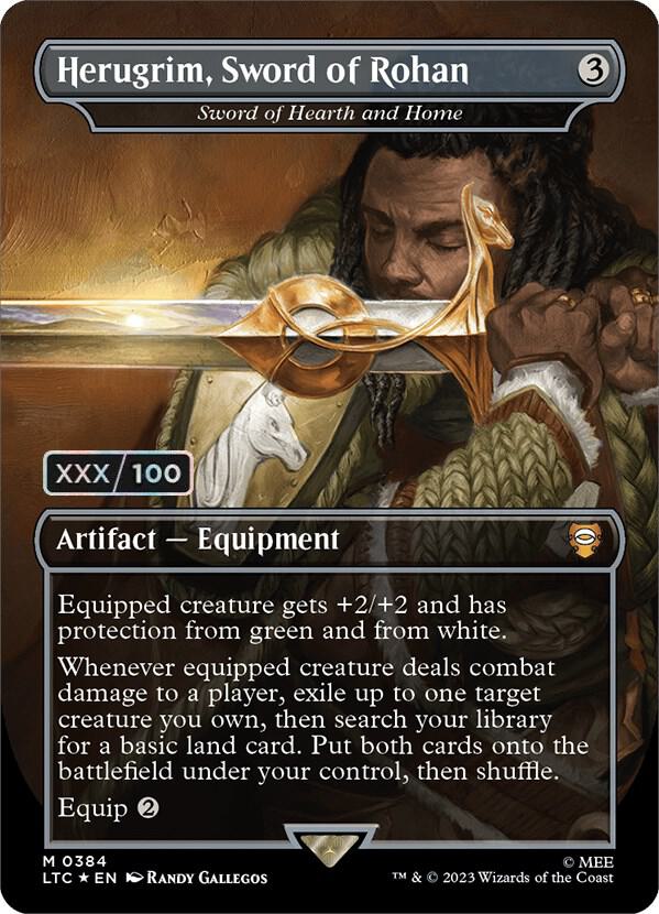 Herugrim, Sword of Rohan - Sword of Hearth and Home (Borderless) (Serial Numbered) (384) [Tales of Middle-earth Commander] [Borderless]
