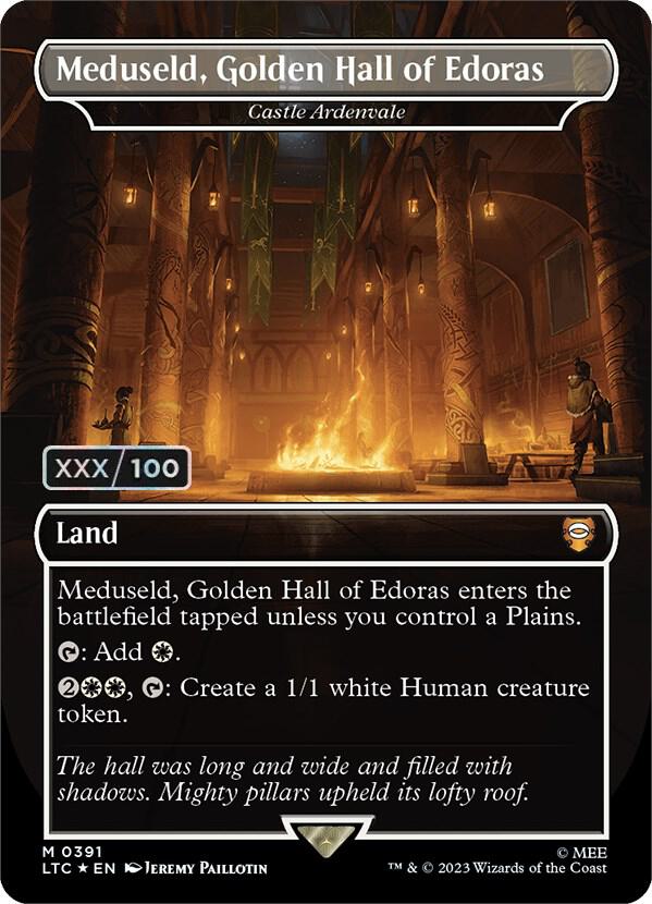 Meduseld, Golden Hall of Edoras - Castle Ardenvale (Borderless) (Serial Numbered) (391) [Tales of Middle-earth Commander] [Borderless]