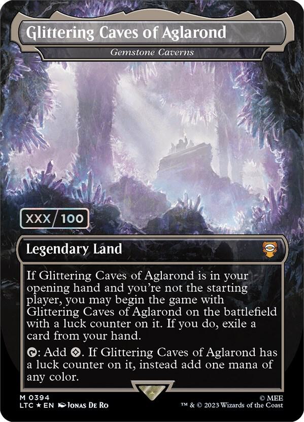 Glittering Caves of Aglarond - Gemstone Caverns (Borderless) (Serial Numbered) (394) [Tales of Middle-earth Commander] [Borderless]