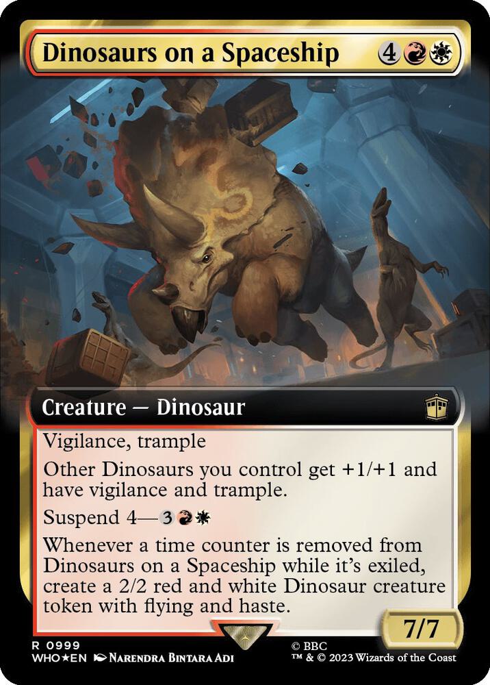 Dinosaurs on a Spaceship (Extended Art) (Surge Foil) (999) [Doctor Who] [Extended Art]
