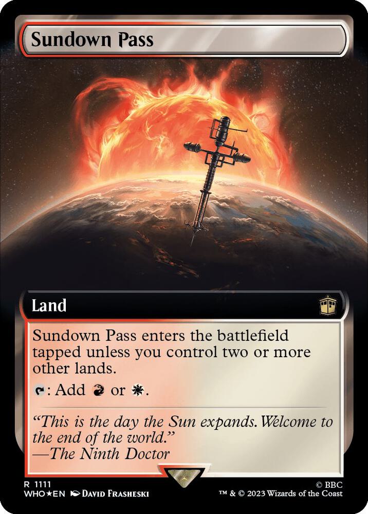Sundown Pass (Extended Art) (Surge Foil) (1111) [Doctor Who] [Extended Art]