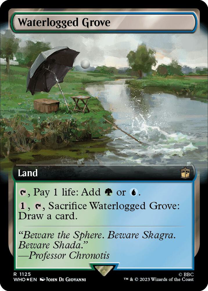 Waterlogged Grove (Extended Art) (Surge Foil) (1125) [Doctor Who] [Extended Art]