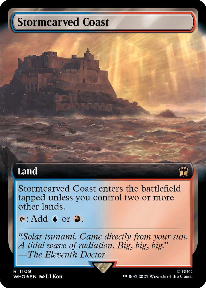 Stormcarved Coast (Extended Art) (Surge Foil) (1109) [Doctor Who] [Extended Art]