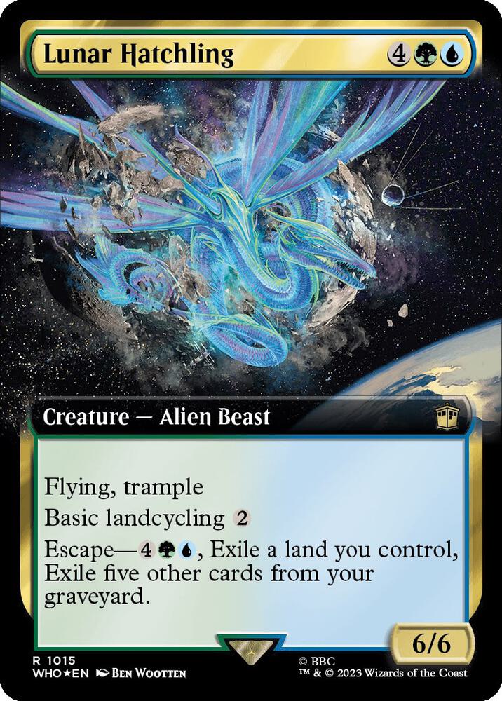 Lunar Hatchling (Extended Art) (Surge Foil) (1015) [Doctor Who] [Extended Art]