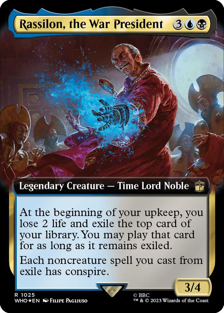 Rassilon, the War President (Extended Art) (Surge Foil) (1025) [Doctor Who] [Extended Art]