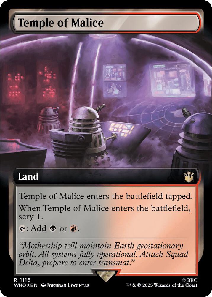Temple of Malice (Extended Art) (Surge Foil) (1118) [Doctor Who] [Extended Art]