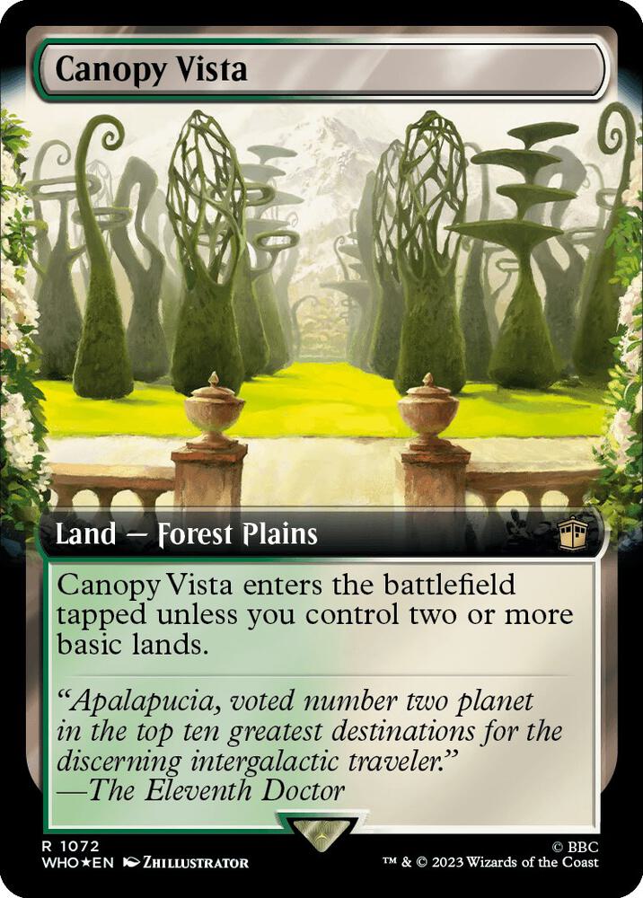 Canopy Vista (Extended Art) (Surge Foil) (1072) [Doctor Who] [Extended Art]