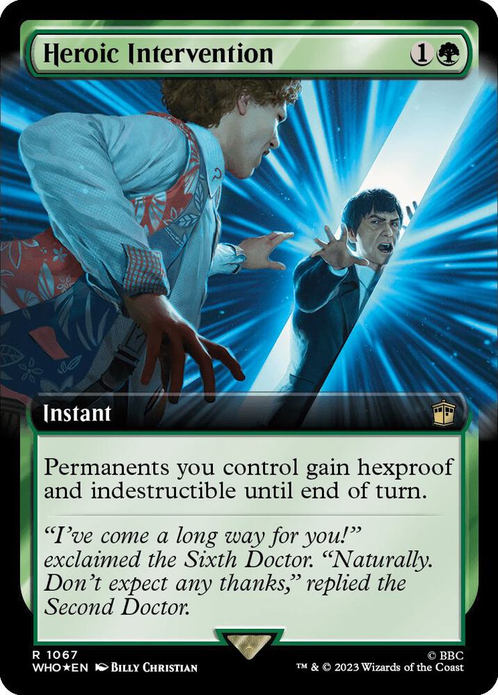 Heroic Intervention (Extended Art) (Surge Foil) (1067) [Doctor Who] [Extended Art]