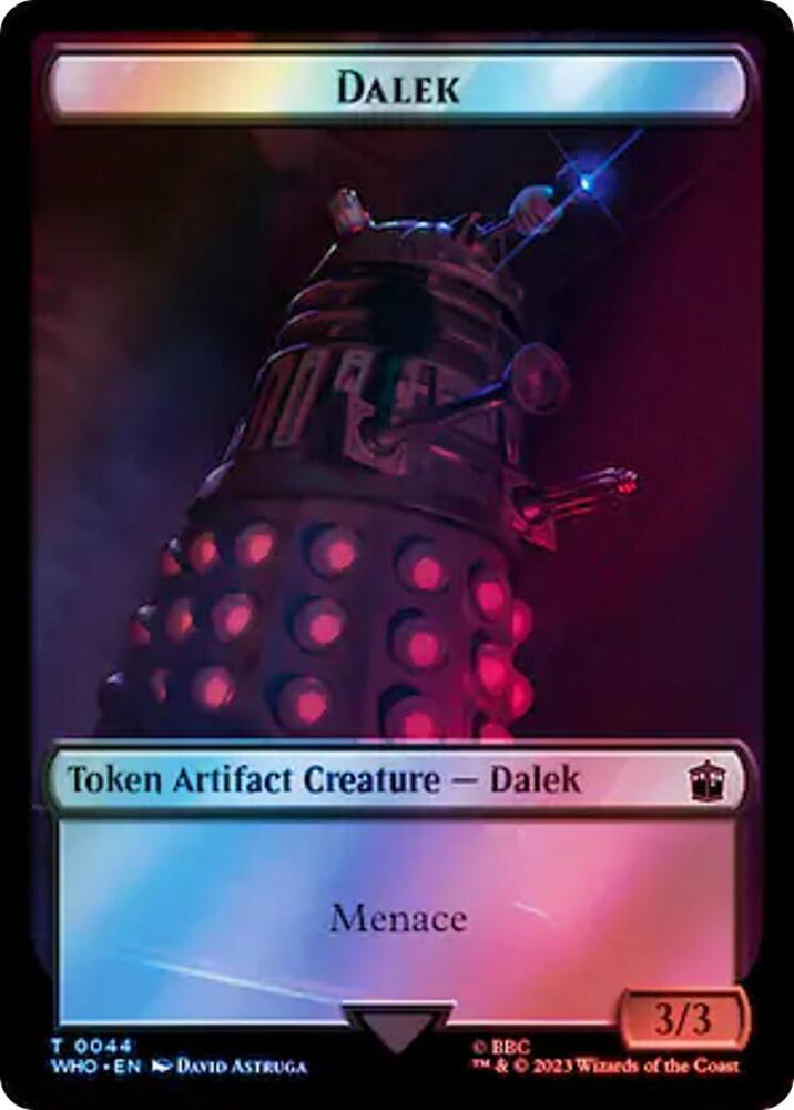 Dalek // Dinosaur Double-Sided Token (Surge Foil) (44 // 52) [Doctor Who]