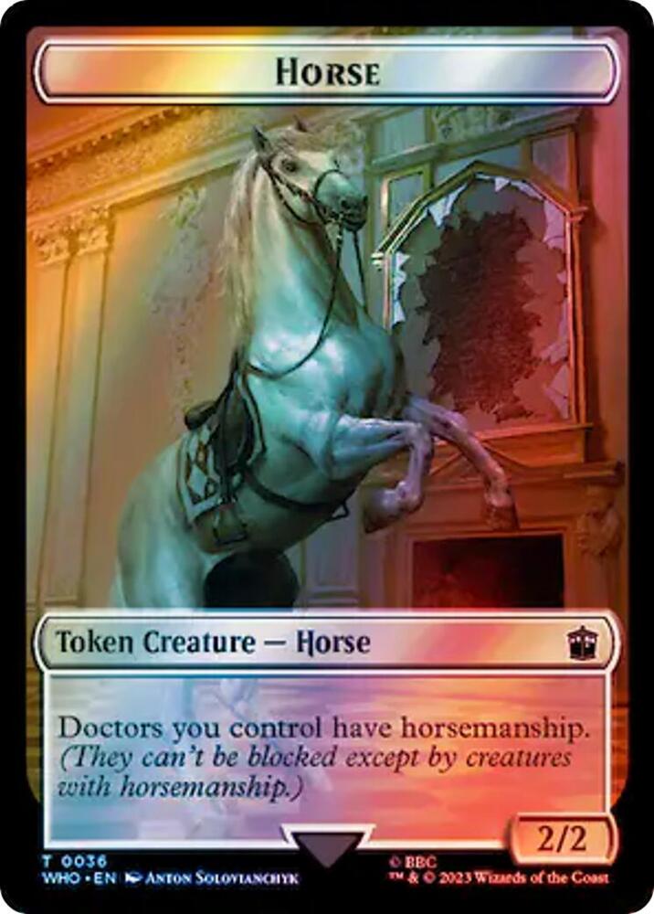Horse // Food (0057) Double-Sided Token (Surge Foil) (36 // 57) [Doctor Who]
