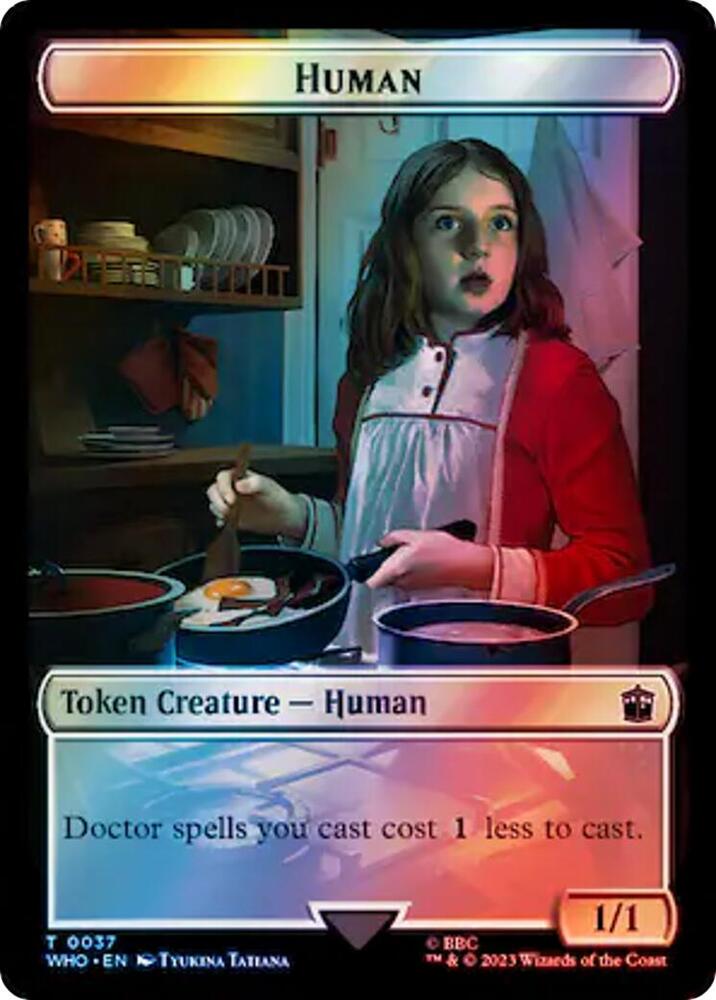 Human (0037) // Food (0057) Double-Sided Token (Surge Foil) (37 // 57) [Doctor Who]