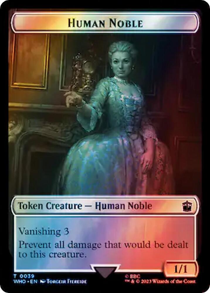 Human Noble // Treasure (0063) Double-Sided Token (Surge Foil) (39 // 63) [Doctor Who]