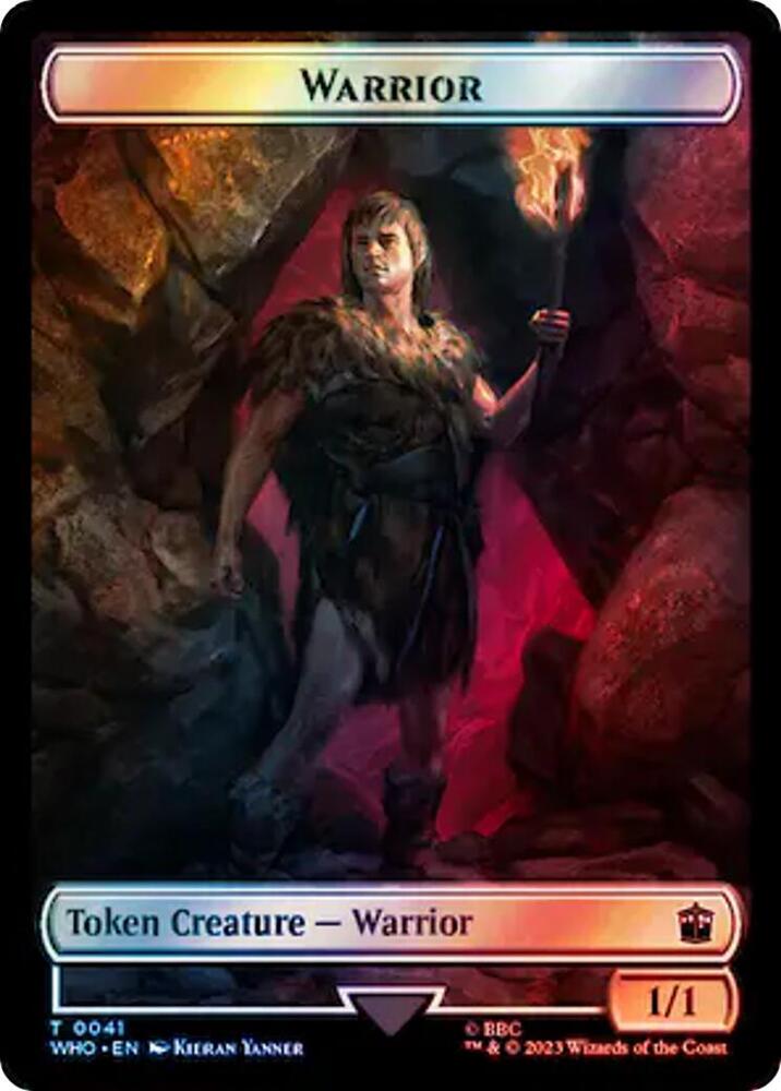 Warrior // Clue (0053) Double-Sided Token (Surge Foil) (41 // 53) [Doctor Who]
