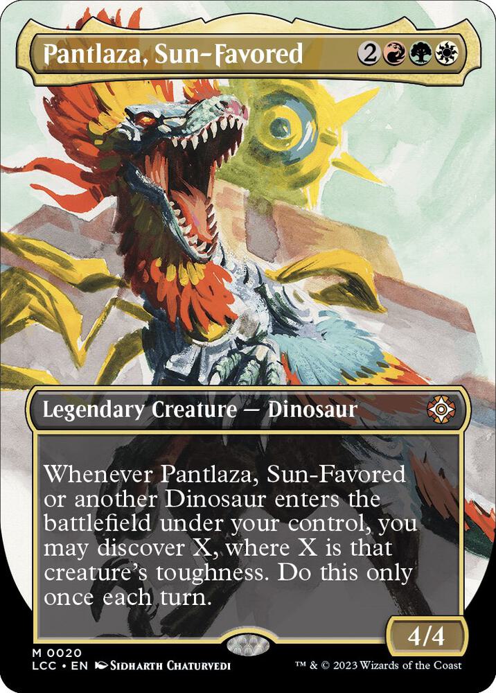 Pantlaza, Sun-Favored (Borderless) (20) [The Lost Caverns of Ixalan Commander] [Borderless]