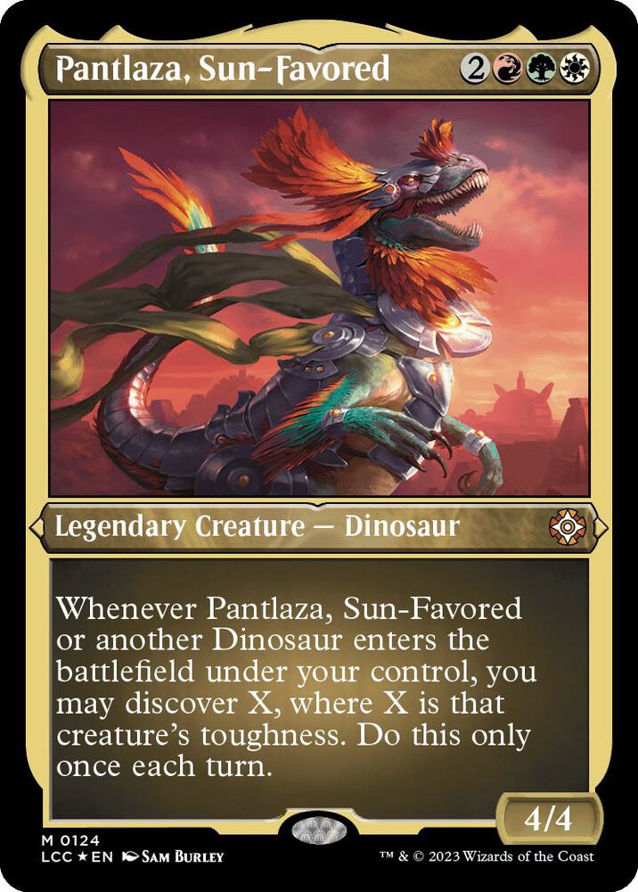 Pantlaza, Sun-Favored (Display Commander) - Thick Stock (124) [The Lost Caverns of Ixalan Commander]