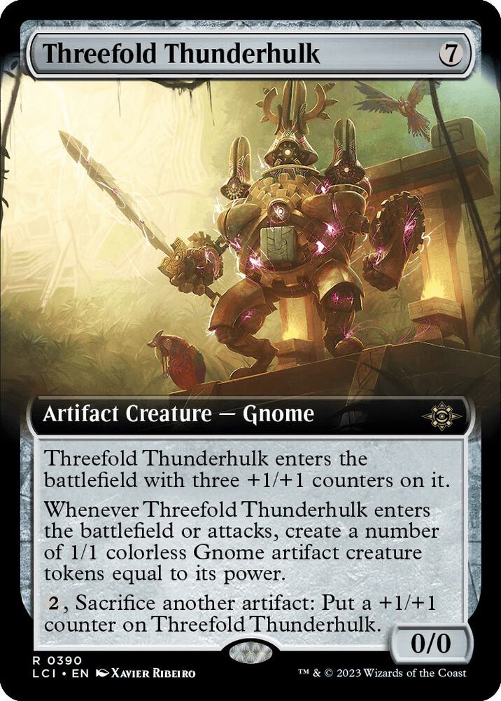 Threefold Thunderhulk (Extended Art) (390) [The Lost Caverns of Ixalan] [Extended Art]