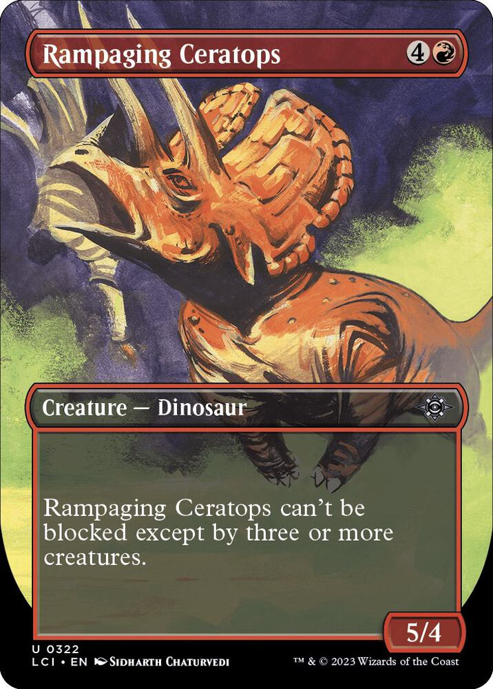 Rampaging Ceratops (Borderless) (322) [The Lost Caverns of Ixalan] [Borderless]