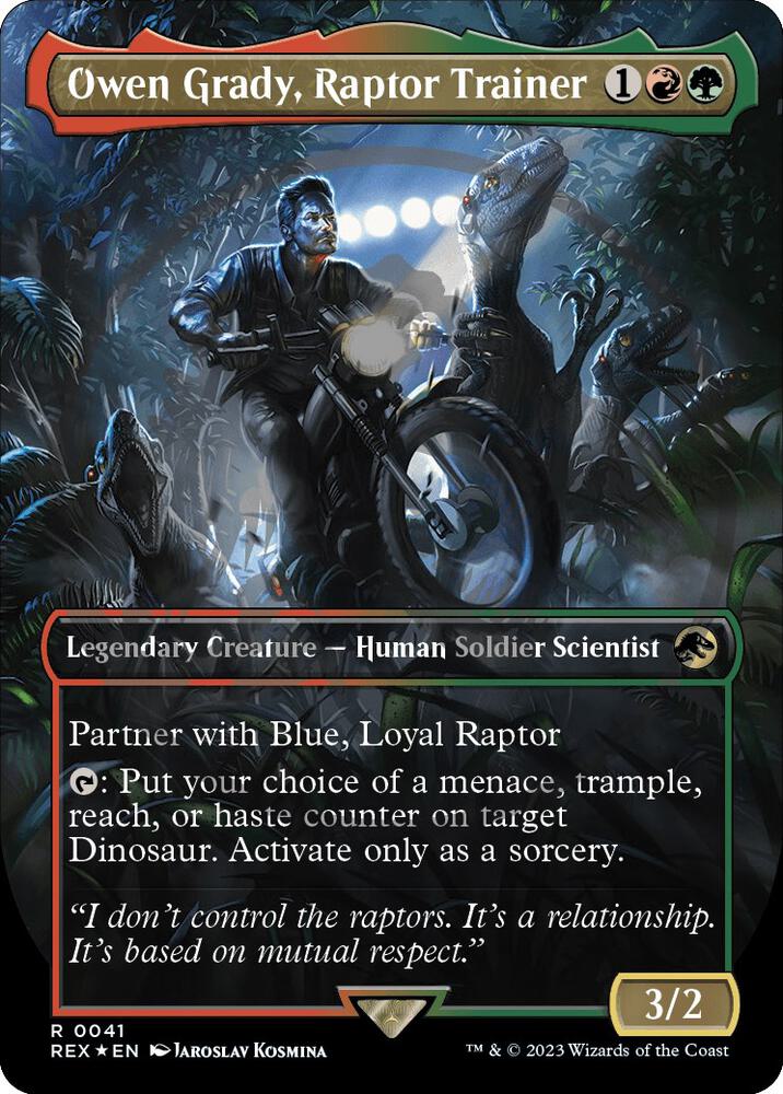 Owen Grady, Raptor Trainer (Borderless) (Emblem) (41) [Jurassic World Collection] [Borderless]