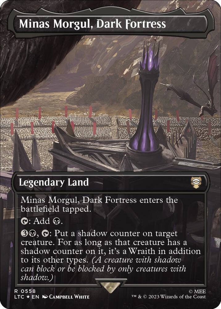 Minas Morgul, Dark Fortress (Borderless) (Surge Foil) (558) [Tales of Middle-earth Commander] [Borderless]