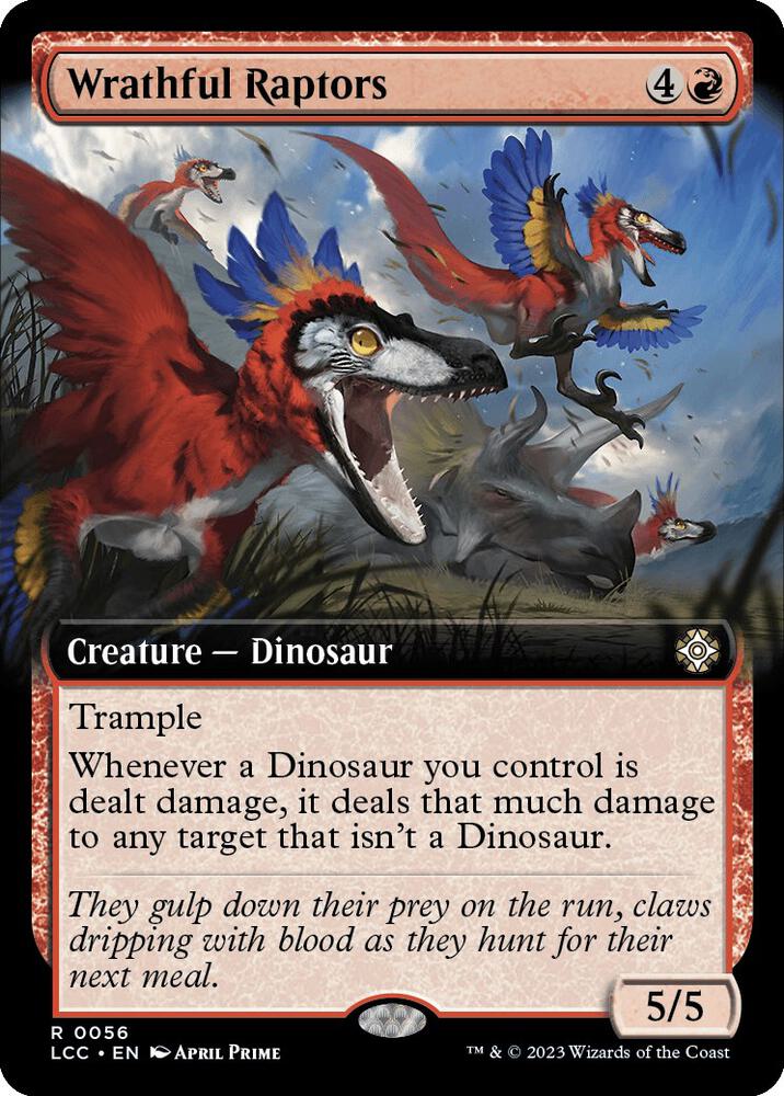 Wrathful Raptors (Extended Art) (56) [The Lost Caverns of Ixalan Commander] [Extended Art]
