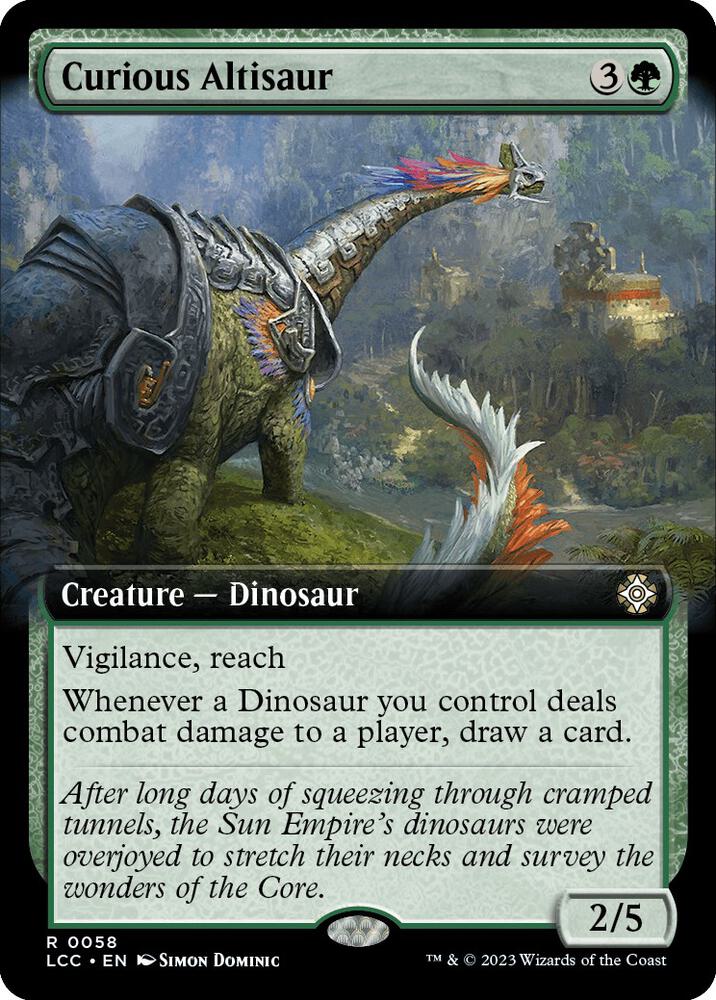 Curious Altisaur (Extended Art) (58) [The Lost Caverns of Ixalan Commander] [Extended Art]