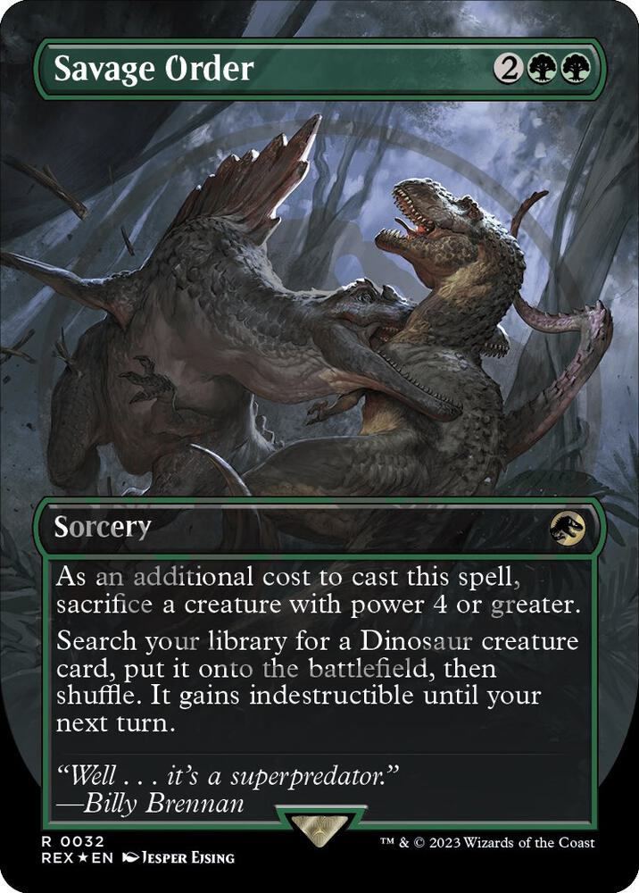 Savage Order (Borderless) (Emblem) (32) [Jurassic World Collection] [Borderless]