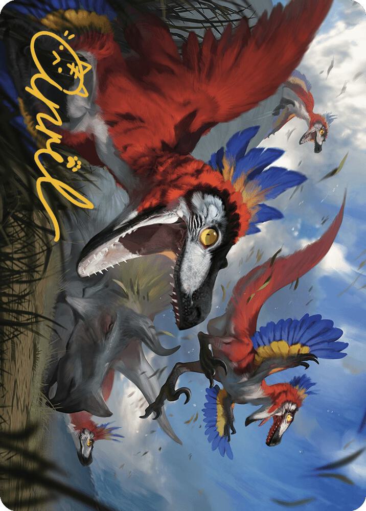 Wrathful Raptors Art Card (Gold-Stamped Signature) (77) [The Lost Caverns of Ixalan Art Series]