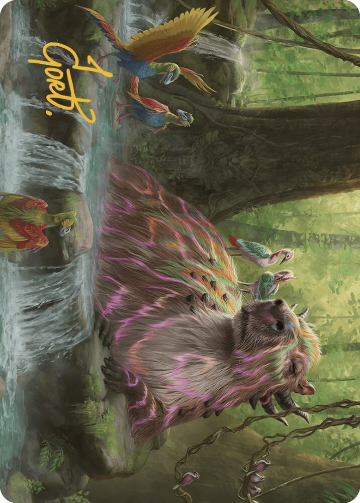 Basking Capybara Art Card (Gold-Stamped Signature) (22) [The Lost Caverns of Ixalan Art Series]
