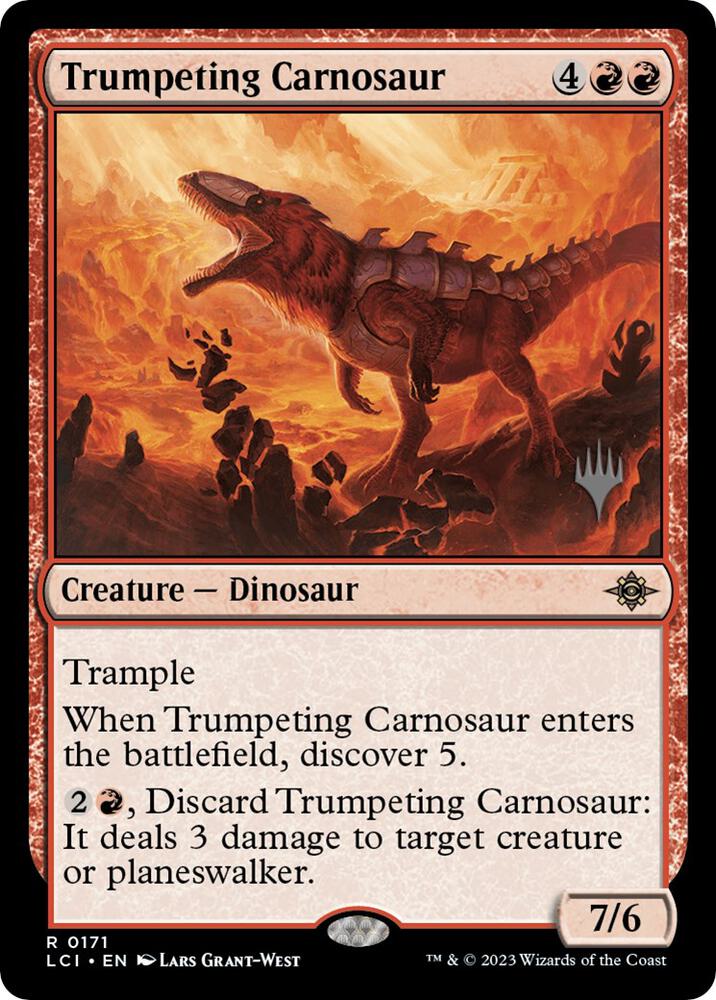 Trumpeting Carnosaur (171) [The Lost Caverns of Ixalan Promos]