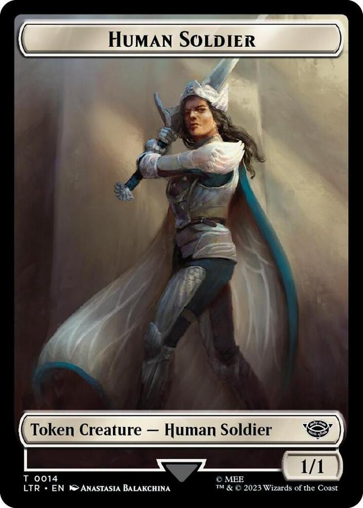 Human Soldier (0014) // Food (0022) Double-Sided Token (Surge Foil) (14 // 22) [The Lord of the Rings: Tales of Middle-earth]