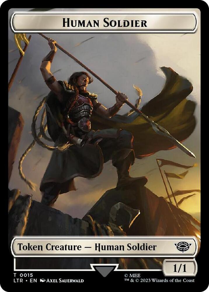 Human Soldier (0015) // Food (0024) Double-Sided Token (Surge Foil) (15 // 24) [The Lord of the Rings: Tales of Middle-earth]