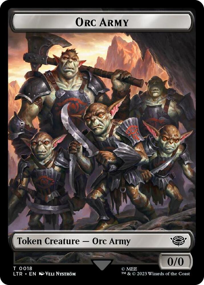 Orc Army (0018) // Food (0022) Double-Sided Token (Surge Foil) (18 // 22) [The Lord of the Rings: Tales of Middle-earth]