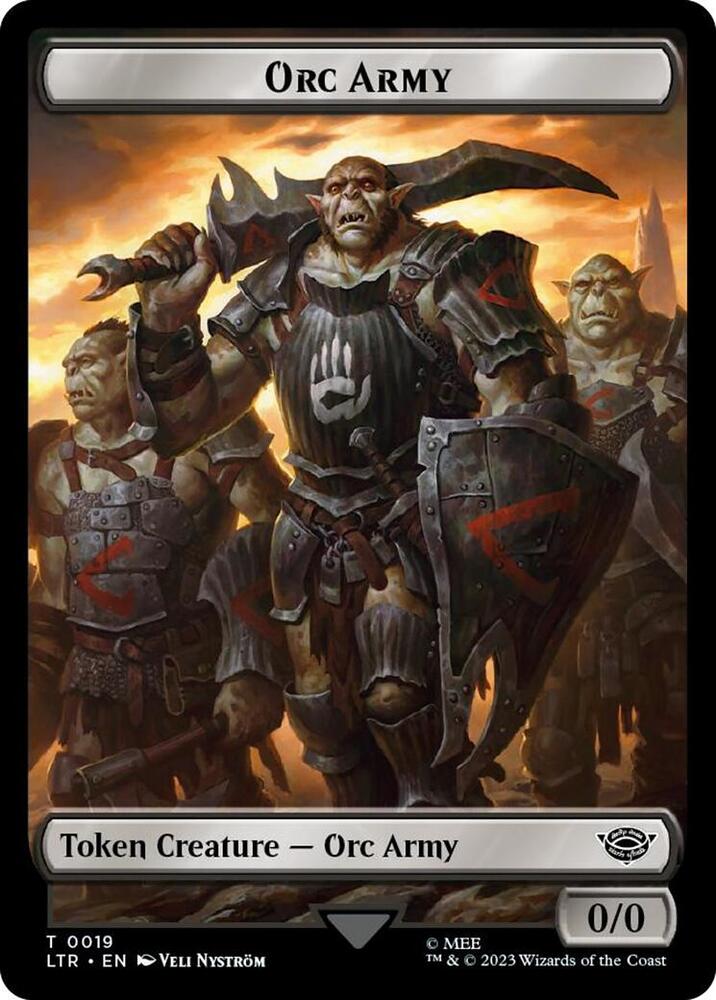 Orc Army (0019) // Food (0022) Double-Sided Token (Surge Foil) (19 // 22) [The Lord of the Rings: Tales of Middle-earth]