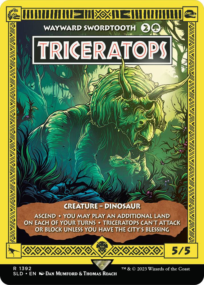 Triceratops - Wayward Swordtooth (1392) [Secret Lair Drop] [Borderless]