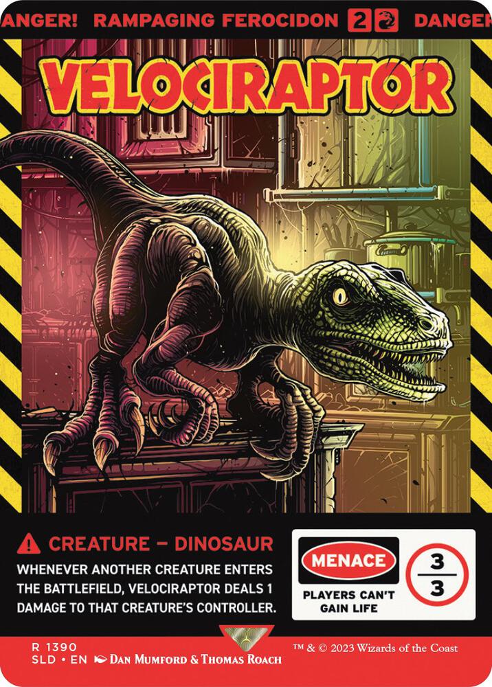 Velociraptor - Rampaging Ferocidon (1390) [Secret Lair Drop] [Full Art, Borderless]