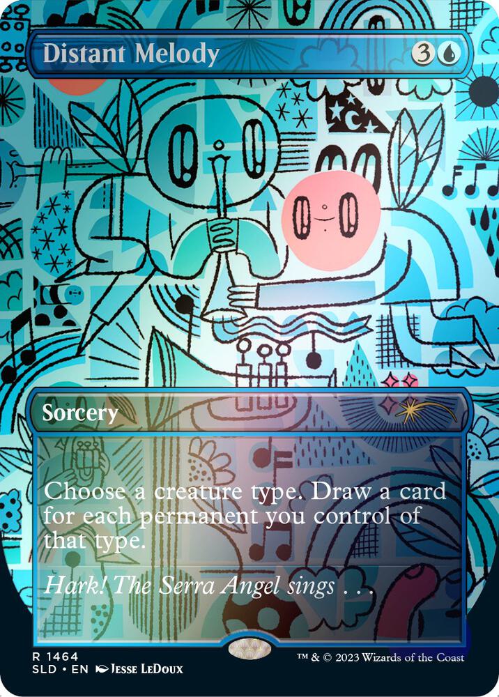 Distant Melody (1464) (Rainbow Foil) [Secret Lair Drop] [Borderless]