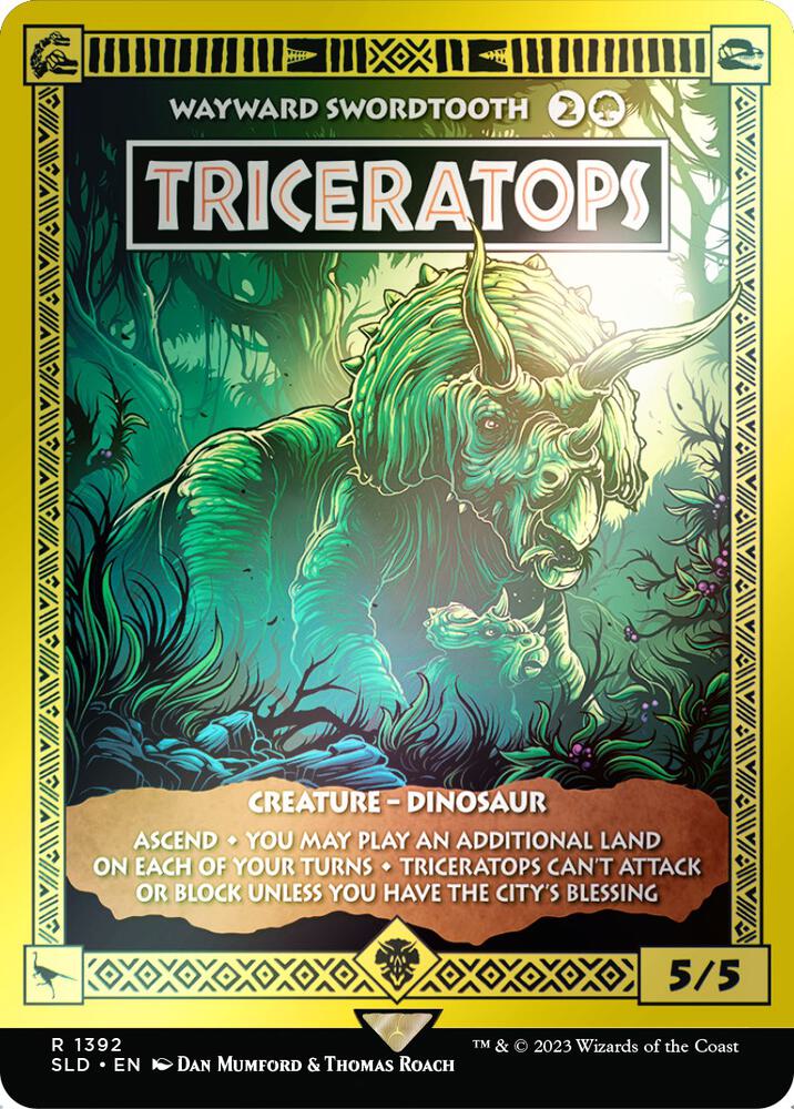 Triceratops - Wayward Swordtooth (Rainbow Foil) (1392) [Secret Lair Drop] [Borderless]