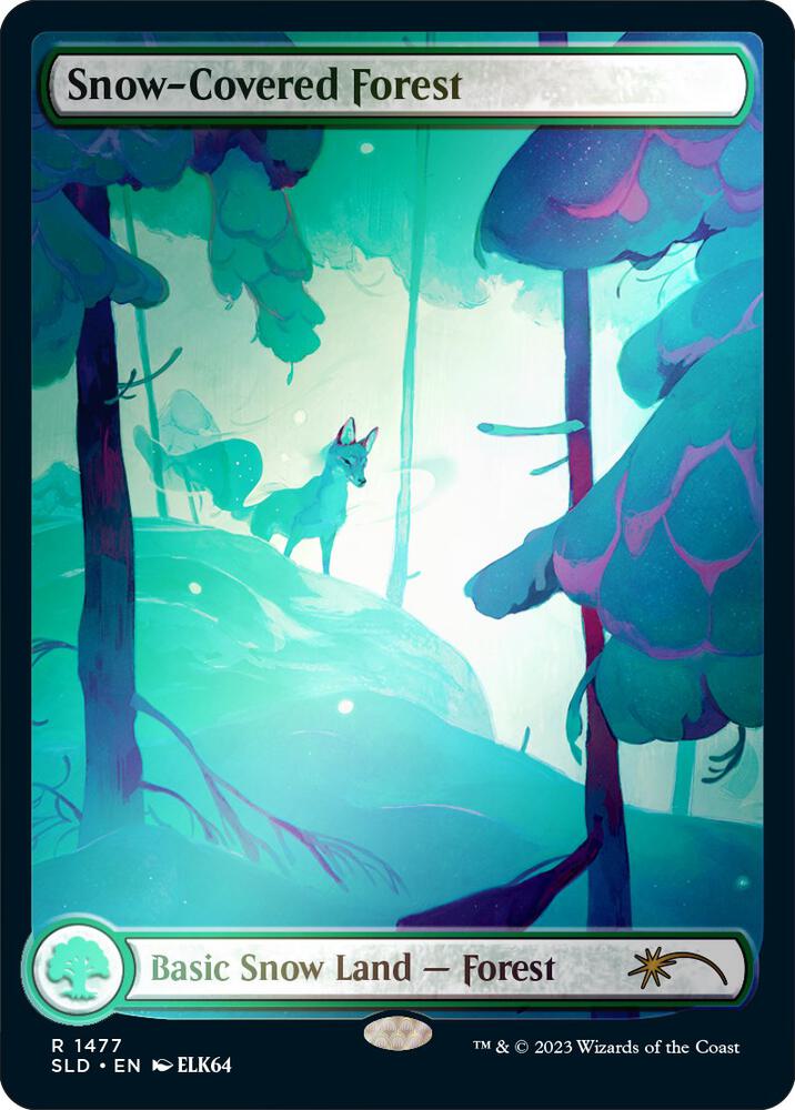 Snow-Covered Forest (1477) (Rainbow Foil) [Secret Lair Drop] [Full Art]