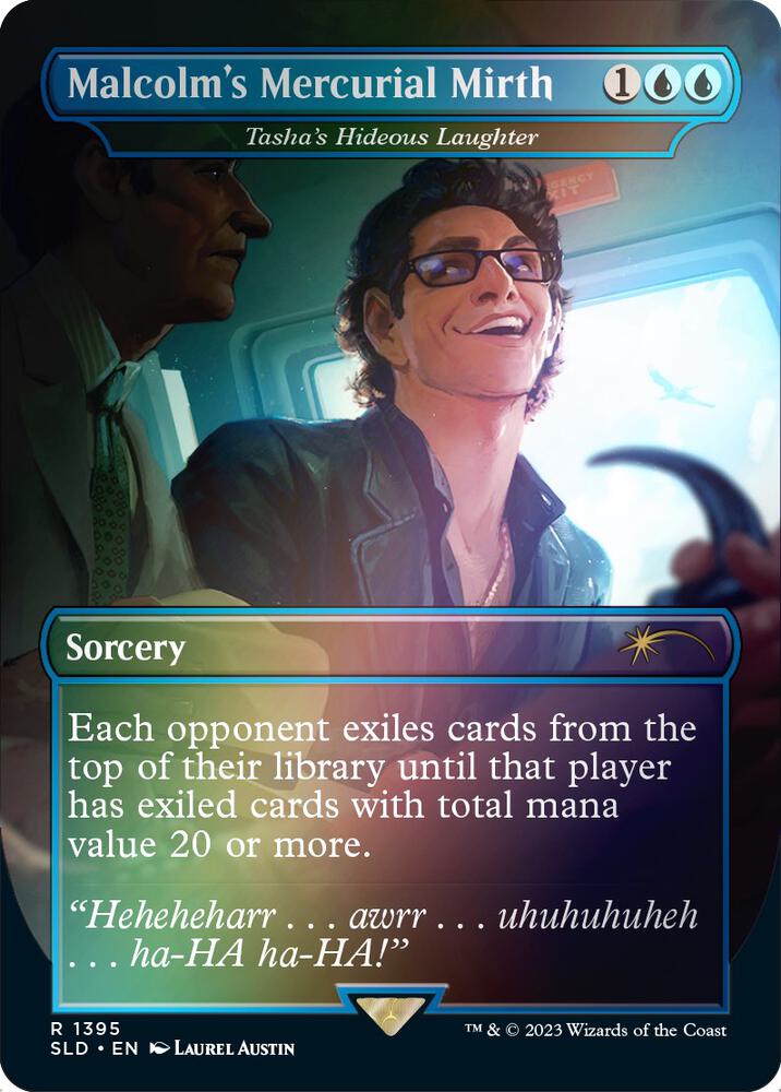 Malcolm's Mercurial Mirth - Tasha's Hideous Laughter (Rainbow Foil) (1395) [Secret Lair Drop] [Borderless]
